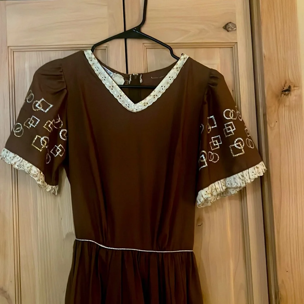 Vintage Western Wear Dress- Rockmount Ranch Wear Size 10 Brown - Picture 3 of 8
